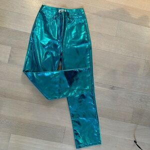 AMYLYNN Teal metallic pants